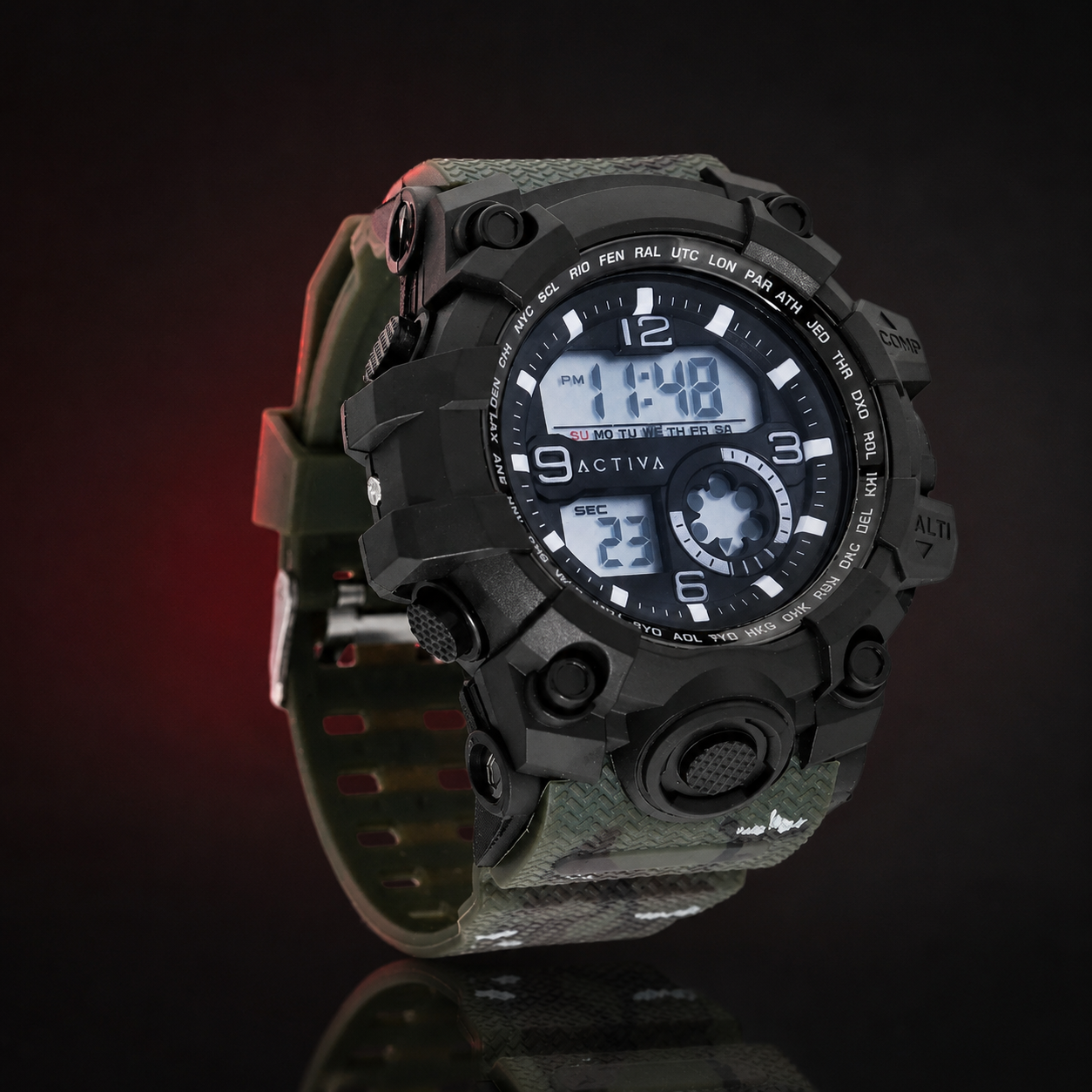 Activa Endurance X Invicta Men's Digital Watch - 54.5mm. Green (ACW435-004)