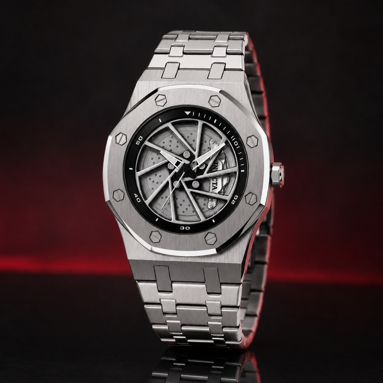 New Invicta Speedway Rim 69486 Men's Watch 42mm Steel Quartz New In Box